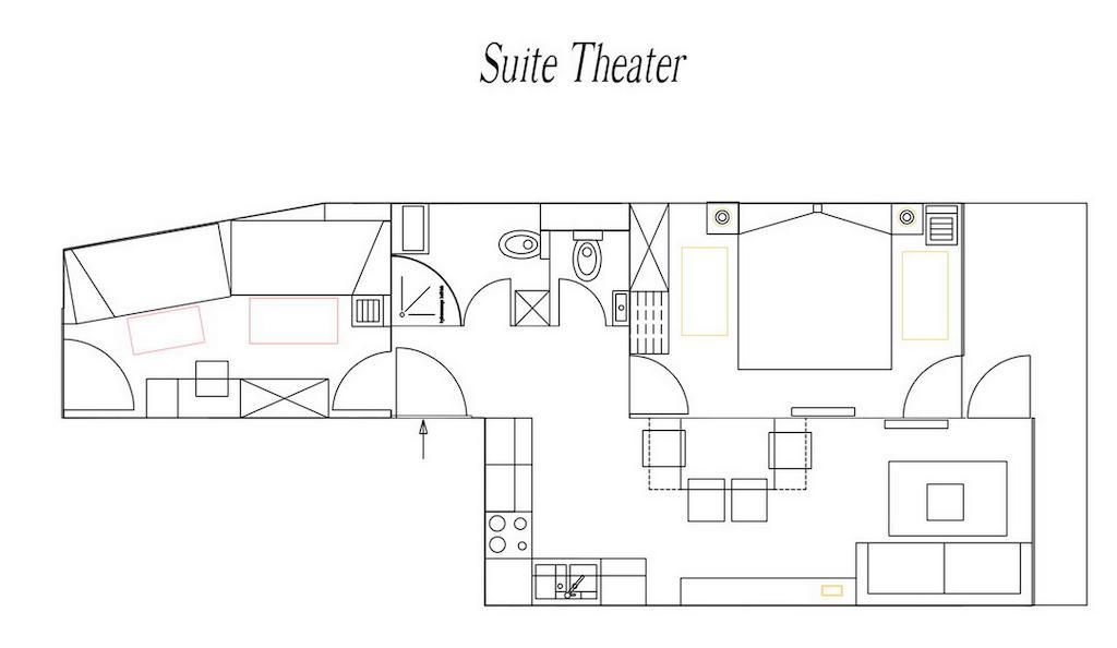 Apartment Suite Theater Split Room photo